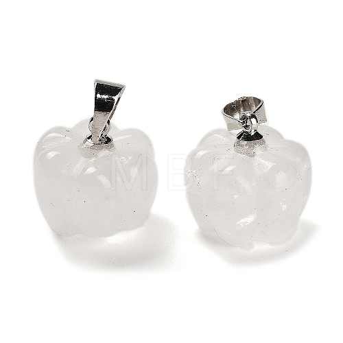 Natural Quartz Crystal Pumpkin Charms G-K338-27P-05-1