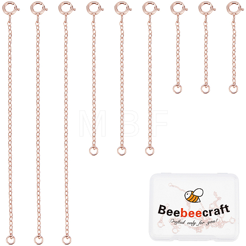 Beebeecraft 9Pcs 3 Style 925 Sterling Silver Cable Chain Extender FIND-BBC0003-31-1