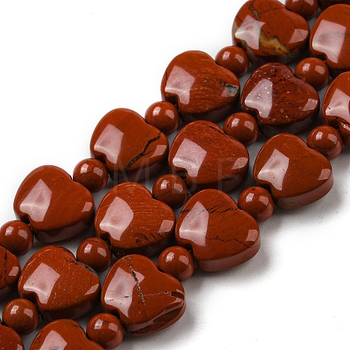 Natural Red Jasper Beads Strands G-C062-A10-01-1