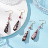 Teardrop Natural Rhodonite & Rhodochrosite Dangle Earrings EJEW-JE06840-2
