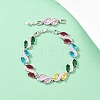 Platinum Tone Brass Micro Pave Cubic Zirconia Tennis Bracelets BJEW-B160-12P-2