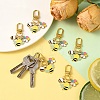 6Pcs Alloy Enamel Bees & Flower & Honey Jar Pendant Decorations HJEW-YW00457-4