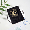 2Pcs Moon Printed Velvet Drawstring Storage Bags for Tarot Card ABAG-CN0001-79B-7