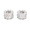 Brass Micro Pave Clear Cubic Zirconia European Beads KK-B186-18P-1