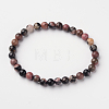 Natural Rhodonite Round Bead Stretch Bracelets BJEW-L594-D02-1
