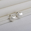 Heart Brass Stud Earrings for Women EJEW-G391-07S-1