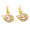 Rack Plating Brass Micro Pave Cubic Zirconia Pendants KK-D036-18G-2