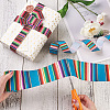 2Rolls 2 Styles Stripe Pattern Printed Polyester Grosgrain Ribbon OCOR-TA0001-37N-12