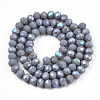 Electroplate Opaque Solid Color Glass Beads Strands EGLA-A034-P8mm-L23-2