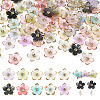 100Pcs Transparent Resin Sakura Flower Bead Caps RESI-TAC0012-20-1