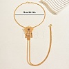 Vintage Gothic Style Brass Pave Cubic Zirconia Flower Long Tassel Lariat Necklace Brooch for Women GO0016-2-2