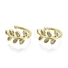 Brass Micro Pave Cubic Zirconia Cuff Earrings KK-N227-44-NF-2