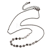 Brass Cable & Flat Sequin Chains Necklaces for Women NJEW-D302-44B-4