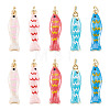 10Pcs 5 Colors Brass Enamel Pendants KK-TA0008-42-2