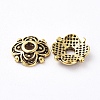 4-Petal Tibetan Style Alloy Flower Bead Caps LS-TIBE-S222-AG-NR-2