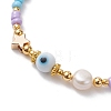 Colorful Glass Seed & Brass Braided Bead Bracelet BJEW-JB10138-5