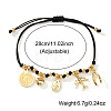 Bohemian 304 Stainless Steel & Brass Charm Bracelets GB2498-5-2