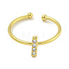 Rack Plating Brass Open Cuff Rings for Women RJEW-F162-02G-I-2