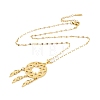 Woven Net/Web with Feather 304 Stainless Steel Pendant Necklaces for Women NJEW-G087-06G-3