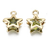 Brass Micro Cubic Zirconia Charms KK-N235-034D-3