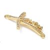 Mother's Day Brass Micro Pave Cubic Zirconia Connector Charms CU-CBAC7ED-01D-G-2