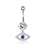 Evil Eye Drop Belly Button Rings for Women AJEW-C010-01P-1
