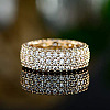 Brass Micro Pave Clear Cubic Zirconia Finger Rings for Women FS-WG796B2-05-2