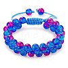 Sparkling Round Glass Braided Bead Bracelet BJEW-SW00082-15-1