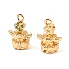 Brass Micro Pave Cubic Zirconia Charms KK-C155-17G-04-2