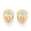 Rack Plating Alloy Rhinestone European Beads FIND-N011-03KCG-2