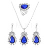 Teardrop Alloy Rhinestone Earring & Pendant Necklaces & Finger Rings Sets FS-WG77DAC-02-4