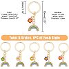 5Pcs 5 Colors Alloy Enamel Pendant Keychains KEYC-HY0001-01-2