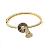 Bell Brass Micro Pave Cubic Zirconia Hinged Bangles BJEW-K274-14G-4