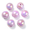 UV Plating Rainbow Iridescent Acrylic Beads PACR-E001-04E-2