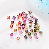 Two Tone Transparent Spray Painted Acrylic Beads X-ACRP-T005-10mm-26-M-2