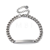 304 Stainless Steel Curb Chains Link ID Bracelets BJEW-K265-03P-4