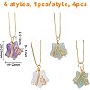 4Pcs Natural Mixed Stone Pendants FIND-FH0005-70-2