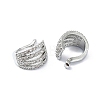Rack Plating Brass Micro Pave Cubic Zirconia Cuff Earring EJEW-C086-06P-2