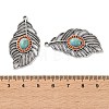 Bohemia Tibetan Style Alloy & Enamel & Synthetic Turquoise Pendants FIND-T074-11AS-3