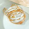 5Pcs 5 Styles Alloy Bangles WG70F83-01-2