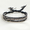 Bohemian Cylinder Glass Seed Beaded Multi-strand Braided Bead Bracelets GU1011-6-1