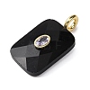 Natural Obsidian Faceted Pendants G-B186-01G-07-2