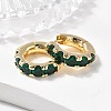 Green Cubic Zirconia Hoop Earrings EJEW-C022-08G-5