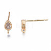 Brass Stud Earring Findings KK-Q750-032G-3