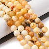 Natural Yellow Jade Beads Strands X-G-F591-17-8MM-3