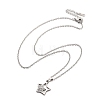 304 Stainless Steel Crystal Rhinestone Double Star Pendant Cable Chain Necklaces NJEW-Z056-02B-P-4