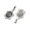 Brass Micro Pave Cubic Zirconia Pendants KK-N257-02P-2