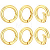 6Pcs Rack Plating Brass Spring Gate Rings KK-BBC0028-44-1