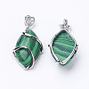 Synthetic Malachite Pendants G-E423-02P-2