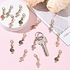 30Pcs 6 Colors Alloy Enamel & Crystal Rhinestone Pendant Decorations HJEW-YW00528-4